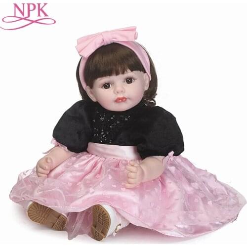 NPK simulation reborn baby doll soft real gentle touch childrens Gift with beautiful clothes and wig hair