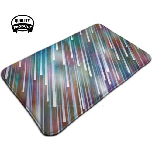 Like Neon Rain 3 Sizes Home Rug Room Carpet Like Neon Rain Nature Rain Shower Downpour Geometric Rainstorm Modernist Landscapes