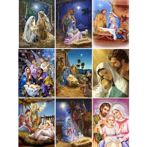 5D DIY Diamond Painting Religion Jesus Cross Stitch Kit Full Drill Embroidery Religious Mosaic Art Picture Wall Decor Gift Sale