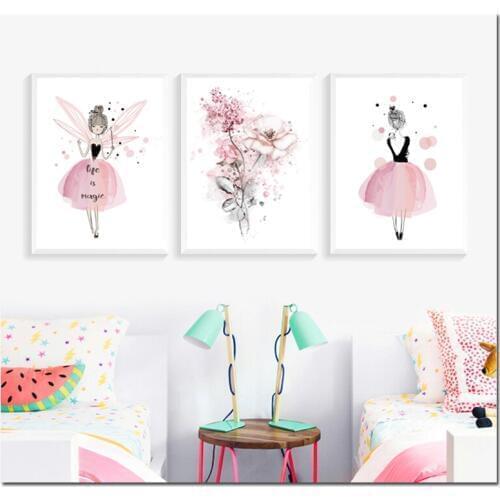Cute pink angel 3pcs/set Cross Stitch Home Decor Full Square Drill painting Diamond mosaic Picture diamond Embroidery Girls Bed