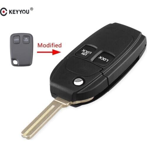 KEYYOU 10PCS Car Remote Key Shell Case Modified key For Volvo XC70 XC90 V40 V50 V70 V90 C30 C70 S40 S60 S70 S80 Fob 2 Buttons