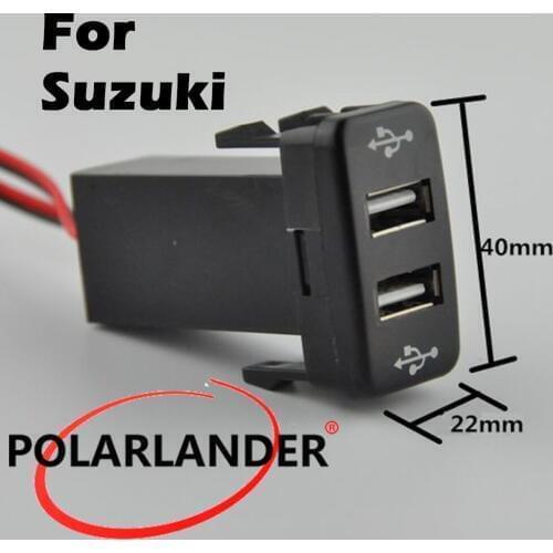 Hot For most of the car Polarlander Dual USB Car Charger Audio input function 12V 2.1A