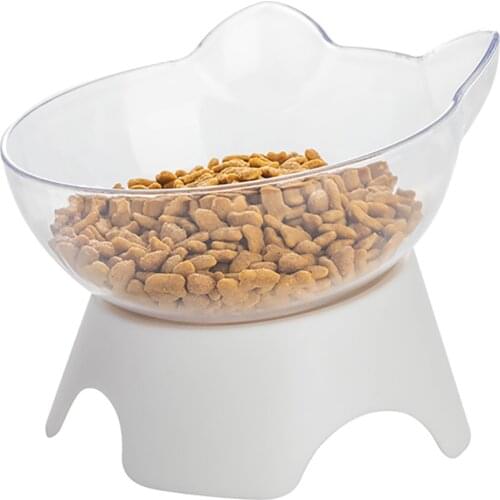 Legendog Cat Food Bowl Elevated Wide Mouth Non-Slip Clear Cat Feeding Dish Pet Food Dish Transparent Cat Bowl Food Water Bowl
