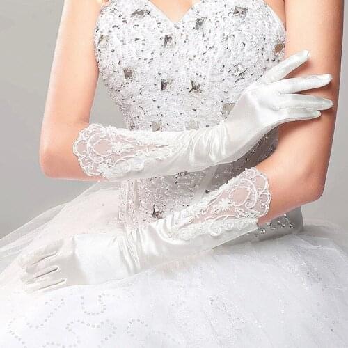 Fashion Wedding Bride Gloves Tulle Elbow Long Gloves Long Adjustable Length Bridal Sleeve Wedding Party Accessories