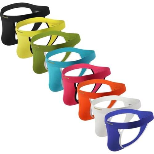 Mens Sexy Underwear Thong G-string Big U Convex Pouch Jock Strap Bikini Exotic T-back Panties Tanga Thongs Quick Drying Bikini