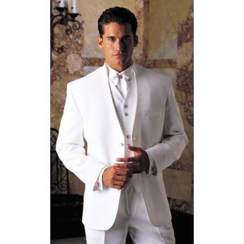 Latest Coat Pant Designs White Men Suit Slim Fit Skinny 3 Piece Classic Tuxedo Custom Italian Groom Prom Suits Terno Masculino 3