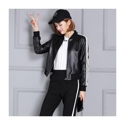 New 2022 Short Autumn Slim Suit Genuine Real Leather Jacket KC77