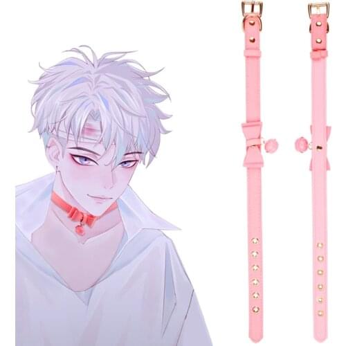 Faux Leather Adjustable Bow Collars Choker with Bell Lolita Necklace Necklet Dog Kitty Bondage Cospplay Costume Sex Toy