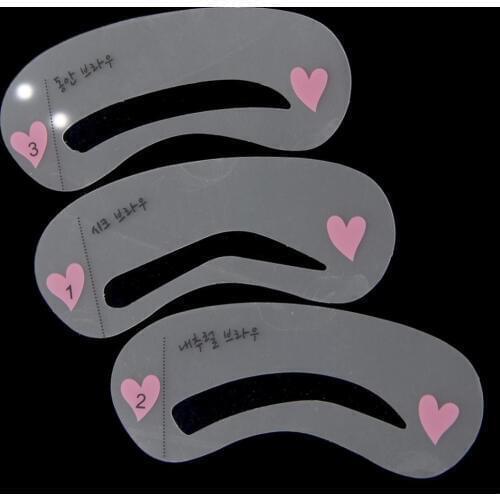 Flat nature European eyebrow 3 style Eyebrow stencil Eyebrow Tattoo Artifact eyeliner eyebrow card reusable DIY makeup tool 9pcs