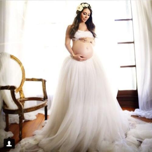 Lush Tulle Balll Gowns Maternity Long Tulle Skirts For Pregnant Women To Photoshoots 2017 Custom Made Puffy Tutu Skirt