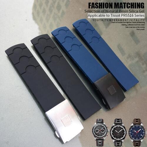 20mm Rubber Silicone Waterproof Watch Strap Band For Tissot Sports Racing PRS516 T100417 T91 T044 T021 blue Bracelet Accessories