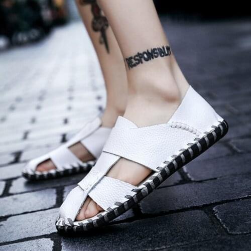 New Men Sandals Summer Men Outdoor Beach Casual Shoes Male Sandals Wading Shoes Sandalia Masculina White