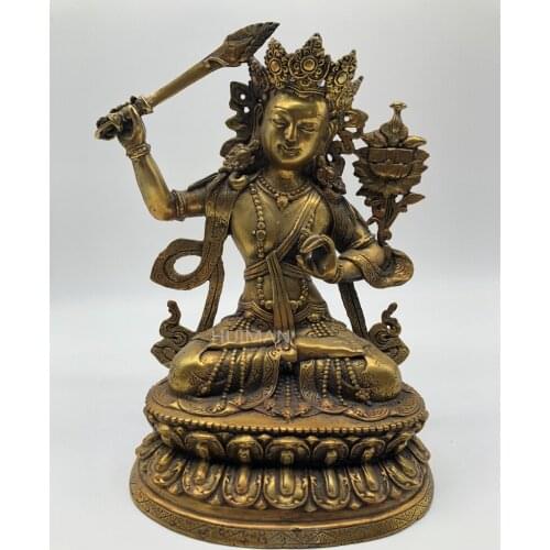 Collect China Fine Workmanship Brass Sculpture Bodhisattva Buddha Metal Crafts Home Decoration#15