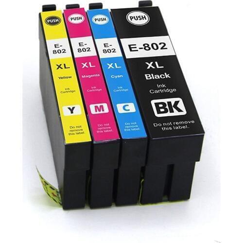 Compatible for T802 Ink Cartridge 4 Pack for WorkForce Pro WF-4720 WF-4730 WF-4734 WF-4740 Printers