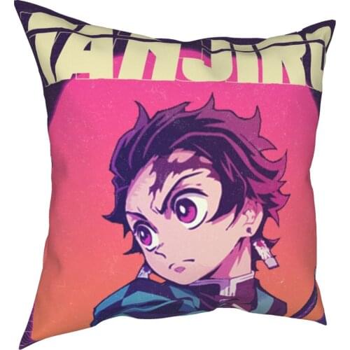 Tanjiro Kamado Demon Slayer Pillowcase Soft Polyester Cushion Cover Decor Pillow Case Cover Bedroom Zipper 18"