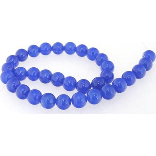 Unique Pearls jewellery Store Blue Jade Round 12mm Gemstone Loose Beads One Full Strand 15'' LC3-0297