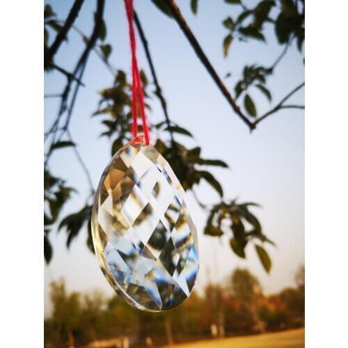 Top Quality 76mm Clear K9 Crystal Faceted Pendants Chandelier Nice Parts Lustres Rainbow Lamp Lighting Hang DIY Window Suncather