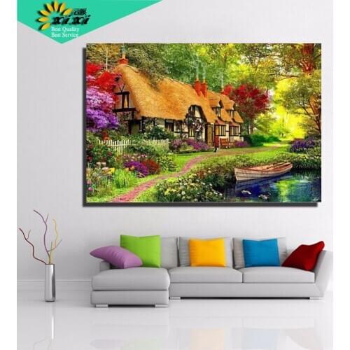 XIXI Art 3D Diy Round diamond paintings drill rhinestone Hand made needle work Pastoral life pictures Diamond embroidery WX18