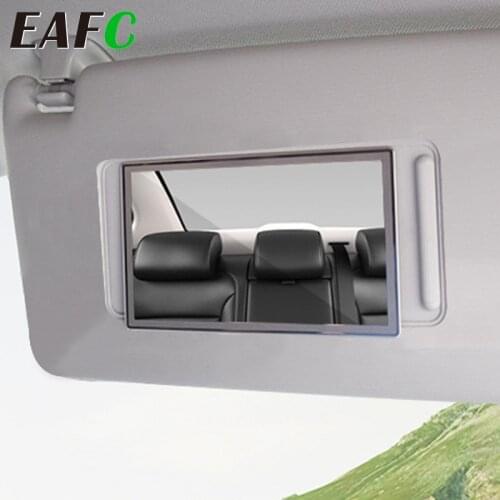 Car Interior Mirror Rearview Adhesive Back Stainless Steel Visor Decorative Makeup Cosmetic Mirrors For Sun Visor Car-styling