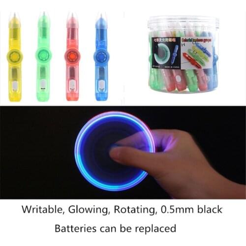 1PC LED Spinning Pen Ball Pen Fidget Spinner Hand Top Glow In Dark Light EDC Stress Relief Toys Kids Toy Gift School Supplies