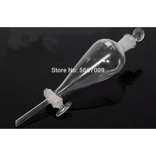 2pcs/pack Lab 125ml pear-shaped separatory funnel, Separating Funnel pear shape with ground-in glass stopper