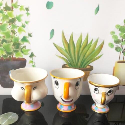 300ML Disney Animated Cartoon Cup Beauty And The Beast Mrs. Teapot Archie Milk Mug Porcelain Water Cup Childrens Holiday Gifts