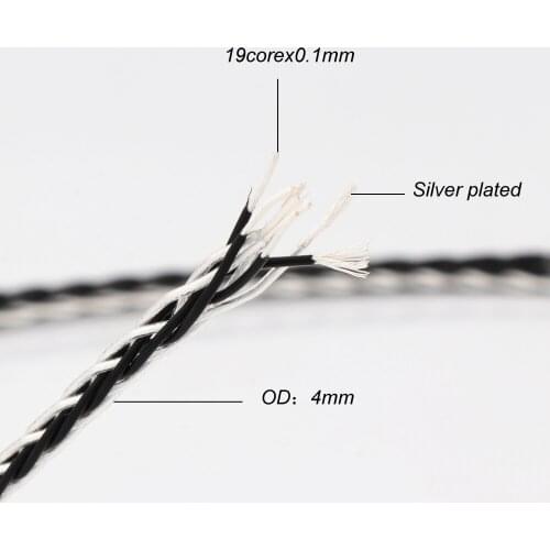 Hifi 7N OCC Silver Plated 8cores headphone cable earphone Bulk Cable Replacement Upgrade bulk wire for headphone earphone wire