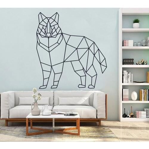 Animal Abstract Polygonal Wall Decals Geometric Art Wolf Wall Stickers Home Boys Bedroom Decor Vinyl Interior Design Mural B434