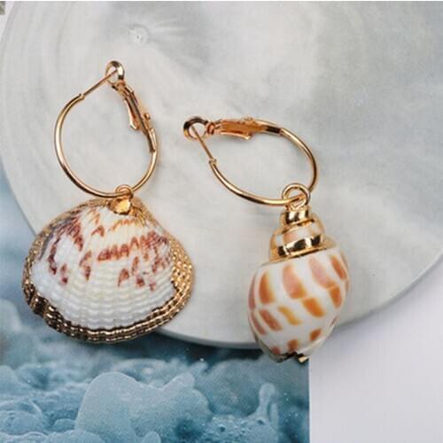 Clothing Accessories Fashion Creative Geometric Shell Eardrop Simple Personality Elegant Women Shell Pendant Earrings