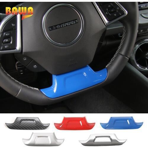 HANGUP ABS Car Interior Under Steering Wheel Decoration Cover Trim Stickers For Chevrolet Camaro 2017 Up Car Styling