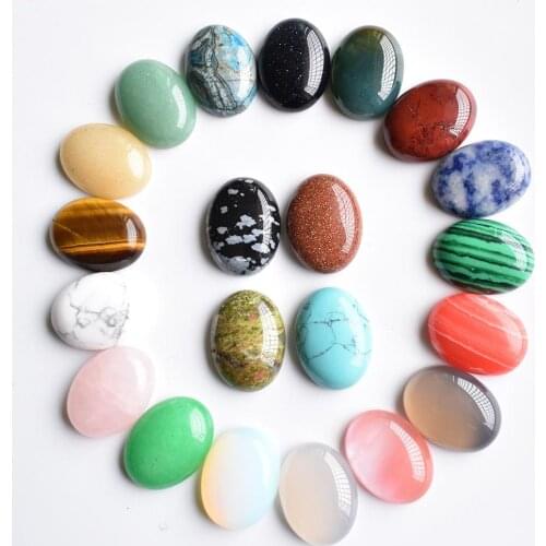 Free shipping 20pcs/lot Wholesale 15x20mm 2020 hot sell natural stone mixed Oval CAB CABOCHON teardrop beads for jewelry making