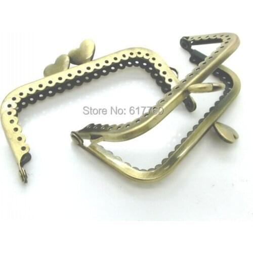 Free Shipping-3PC Metal Frame Kiss Clasp For Purse Bag Antique Bronze Heart 9x5.5cm(Can Open Size:10.5cm x9cm),J2582