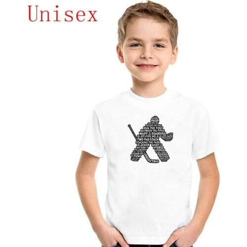Hockey Goalie Typography New Casual children T-Shirt 2020 summer cotton kids tops high quality Latest boy clothes girls clothes