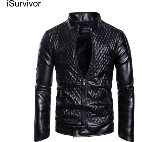 ISurvivor 2021 New Mens Leather Clothing European And American European Coat Large Size Jacket Motorcycle Riding Leather