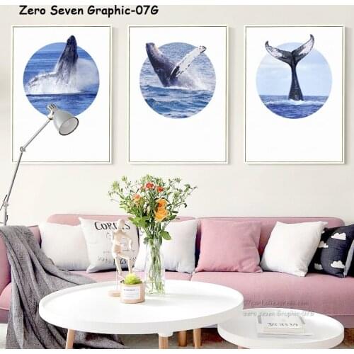 Whale Jumping Canvas Painting Poster And Print Living Room Bedroom Wall Art Picture Home Decoration
