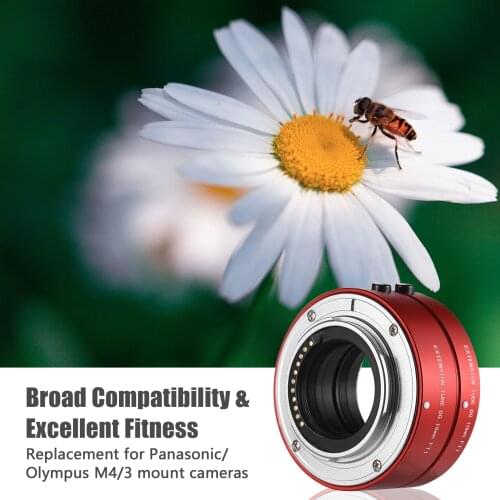 FOTGA Macro Extension Tube Ring Set 10mm + 16mm AF Adjustable Aperture for Olympus E-P1 E-P2 E-PL1 E-PL2 MFT M4/3 Mount Cameras