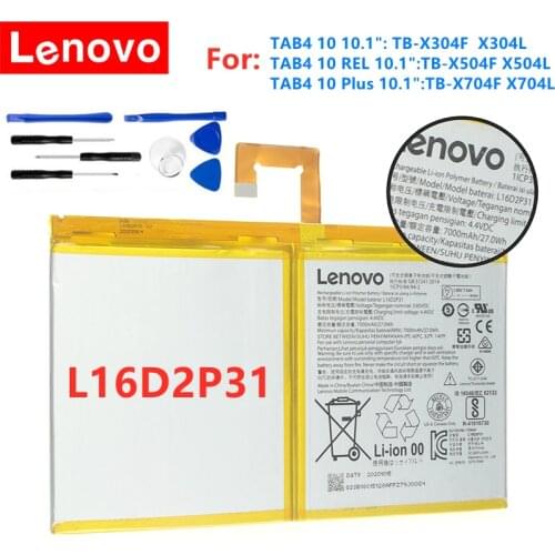 Lenovo TAB4 10 Battery/TB-X304F/TB-X304L/TAB4 10 REL/TB-X504F/TB-X504L TAB4 10 Plus/TB-X704F/TB-X704L Tablet L16D2P31 7000mAh