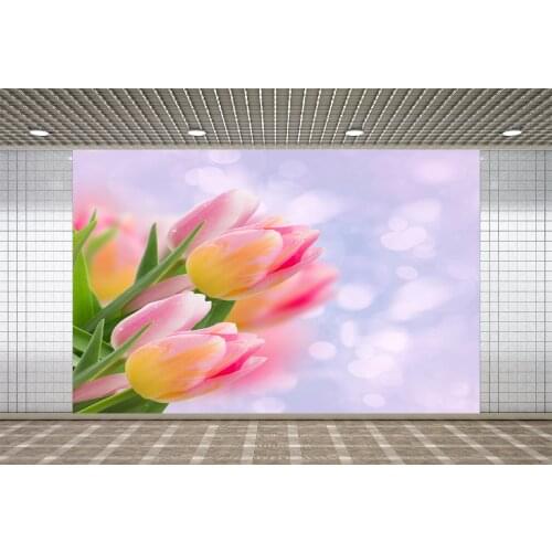 Lyavshi Wall paper decor Photographic backdrops tulips bokeh photography background vinyl Cartoon Photocall Photo Studio