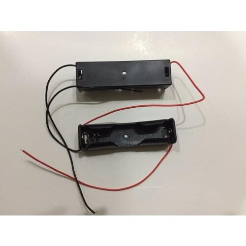 Small Plastic battery case shell 18650 Battery 3.7V Clip Storage Holder Box Case Black With Wire Lead