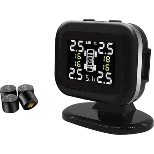 Mini Tpms Tire pressure sensor alarm tool Digital Tyre air monitoring system real time Auto parts with USB charging