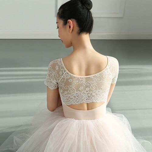 2021 New Round Collar Lace Adult Gymnastics Costume Kids Dance Leotards For Girls Dance Wear Ballet Leotards For Women
