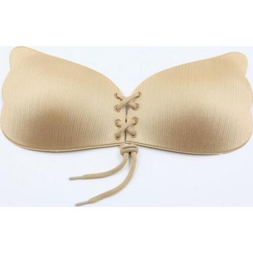 New Design Wire Drawing Women Self Adhesive Strapless Bandage Stick Gel Silicone Push Up Invisible Bra
