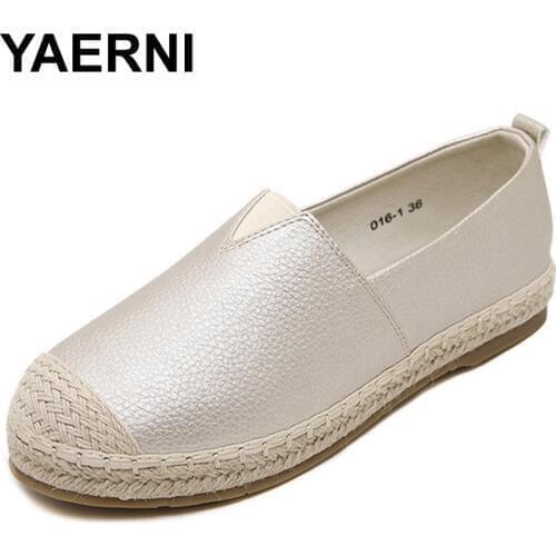 YAERNI Flats Women Shoes 2017 New Spring Summer Women Casual Shoes Breathable Slip-On Loafers big size 34-43