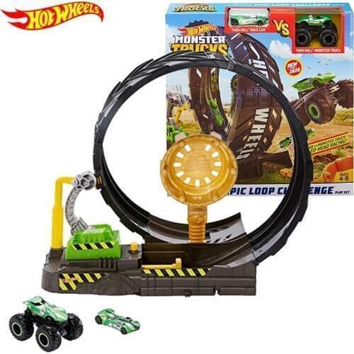 Original Hot Wheels Wild Competition Monster Trucks Car Toy Epic Loop Challenge Skull Hotwheels Kids Toys for Boys Shark Giant