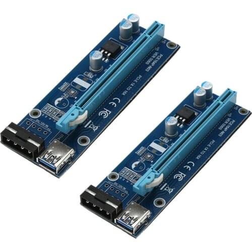 PCIe 1x to 16x Express Riser Card Graphic pci-e riser Extender 60cm USB 3.0 Cable SATA to 6Pin Power for BTC mining Cable