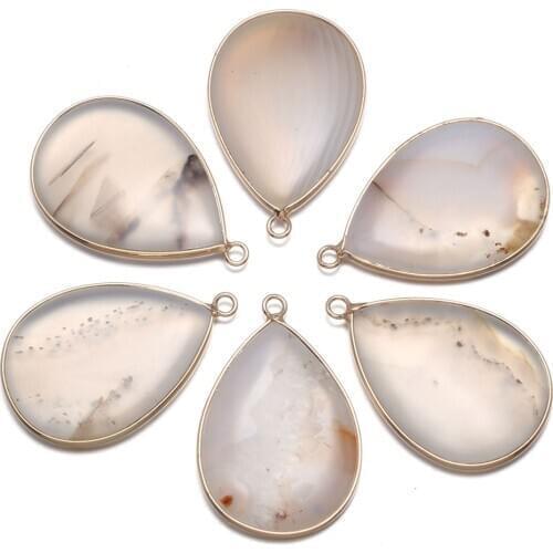 Natural Stone Pendant Water Drop Fashion Pendant Charms for Jewelry Making Diy Earring Necklace Accessories Size 25x40mm