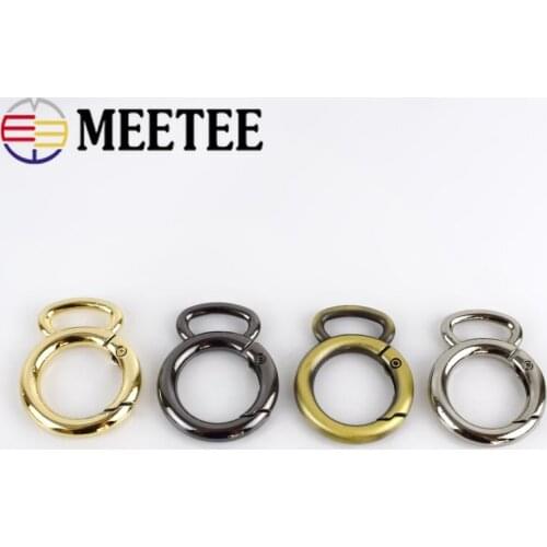 5/10/20Pcs Meetee 19mm O Ring Buckles Spring Metal Clasp for Bag Strap Keychain Handbag Connector Leather Craft Accessories
