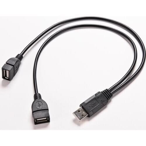 USB 2.0 A Male To 2 Dual USB Female Jack Y Splitter Hub Charger Power Cord Adapter Cable For 2.5" Hard Disk HDD