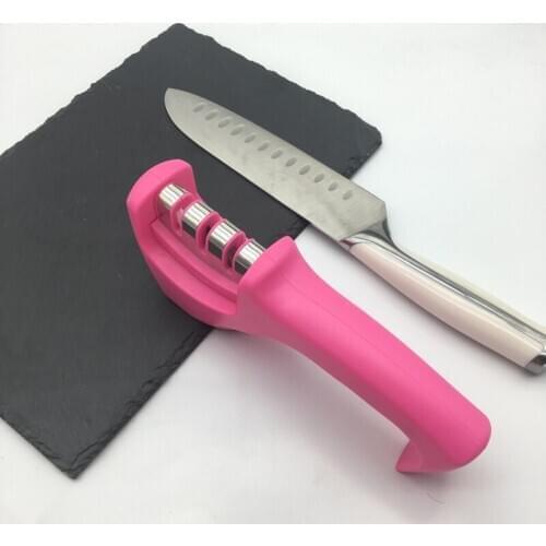 Pink Kitchen Knife Sharpener Sharpener Kitchen Tool Fast Honing Tool Diamond Tungsten Steel Ceramic Sharpening Stone