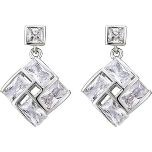 Bettyue Shape Of Four Rectangles Make Up A Geometry Classical Cubic Zircon Earring For Women Nobler Dress Up In Fashion Party